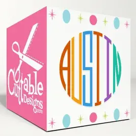 Six Letter Round Circle Cuttable Font