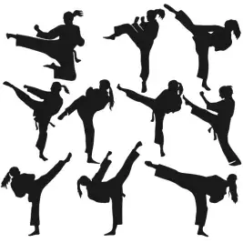 Karate Girl Silhouette Cuttable Designs