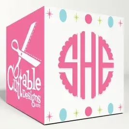 Scallop Circle Svg Monogram Cuttable Font