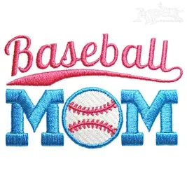 Baseball Mom Embroidery Design