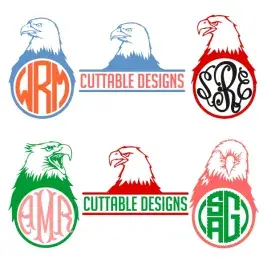 Bald Eagle Monogram Cuttable Design