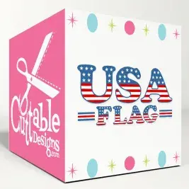 American Flag Cuttable Font