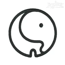 Round Elephant Embroidery Designs