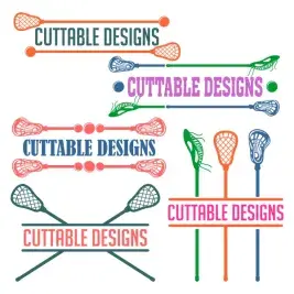 Lacrosse SVG Cuttable Frames