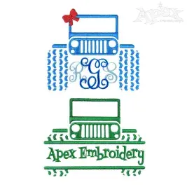 Jeep Monogram Embroidery Designs