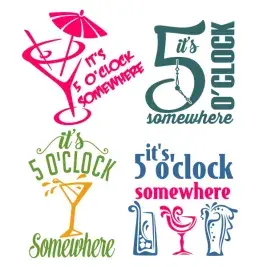 5 O'clock SVG Cuttable Designs