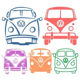 VW Volkswagen Bus Van SVG Cuttable Designs