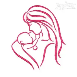 Mother and Baby Embroidery Designs
