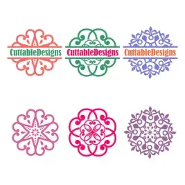 Medallion Split SVG Cuttable Frames