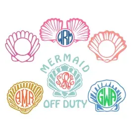 Mermaid Shell SVG Cuttable Frames