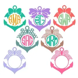 Anchor Bow SVG Cuttable Frames