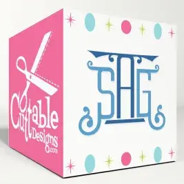 Square Tail Monogram SVG Cuttable Fonts