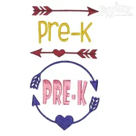 Pre-K Arrow Embroidery Designs