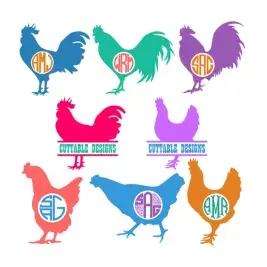 Chicken SVG Cuttable Frames