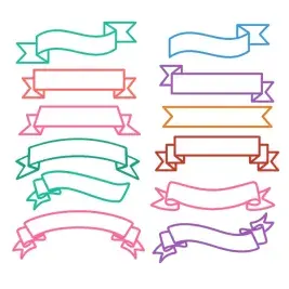 Ribbon Outline SVG Cuttable Designs
