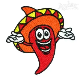 Funny Chili Embroidery Designs