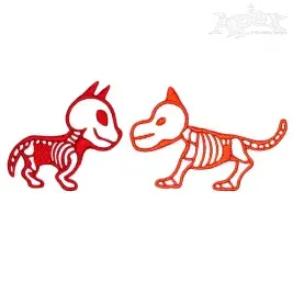 Skeleton Dog Embroidery Designs
