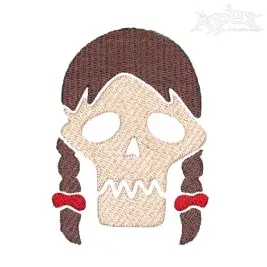 Halloween Skull Girl Embroidery Designs