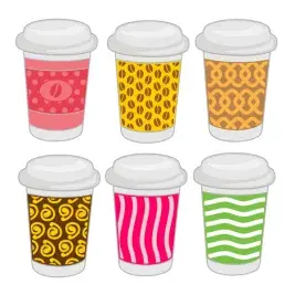 Coffee Paper Cups SVG Cuttable Designs