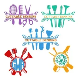 Makeup Stylist SVG Cuttable Frames