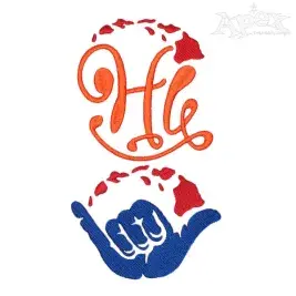 Hi Hawaii Embroidery Designs