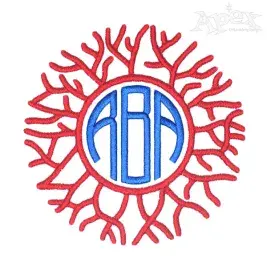 Coral Monogram Embroidery Frames