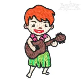 Hawaiian Hula Boy Embroidery Designs