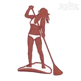 Stand Up Paddle Boarding Embroidery Design