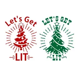 Let's Get Lit Christmas Tree SVG Cuttble Designs