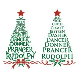 Reindeer Names Christmas Tree SVG Cuttable Designs