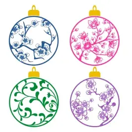 Christmas Bulb Art SVG Cuttable Designs