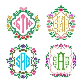 Floral Frame Pack Monogram SVG Cuttable Frames