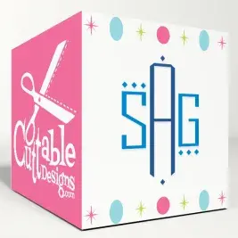 Square Monogram SVG Cuttable Fonts