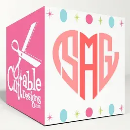 Hearts Monogram SVG Cuttable Fonts