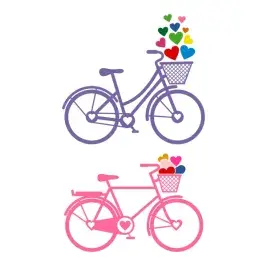 Heart Love Bicycle SVG Cuttable Designs