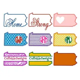 Pennsylvania State Cuttable SVG Frames