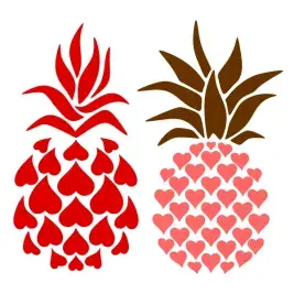 Pineapple Heart SVG Cuttable Designs