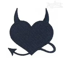 Devil Heart Embroidery Design