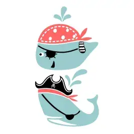 Pirate Whale SVG Cuttable Files
