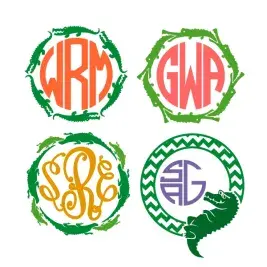 Alligator Monogram SVG Cuttable Frames