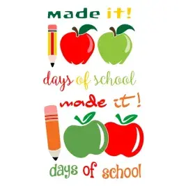 100 Days of School SVG Cuttable Files