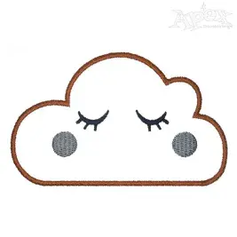 Cute Sleepy Cloud Applique Embroidery Design
