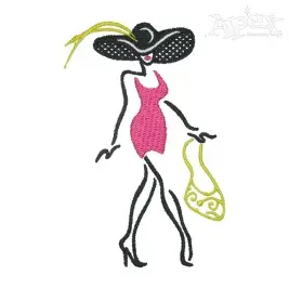 Stylish Lady Embroidery Design
