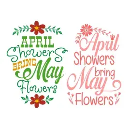 April Showers Bring May Flowers SVG Cuttable Files