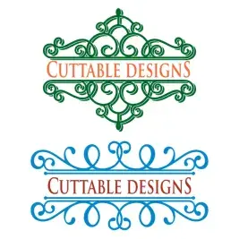 Flourish Split SVG Cuttable Frames