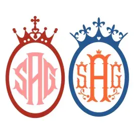 Tiara Mirror Monogram SVG Cuttable Frames