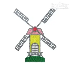Windmill Embroidery Design
