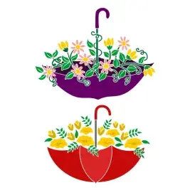 Blooming Flowers Umbrella SVG Cuttable Design
