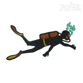 Scuba Diving Embroidery Design