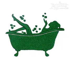 Bathroom Tub Girl Embroidery Design